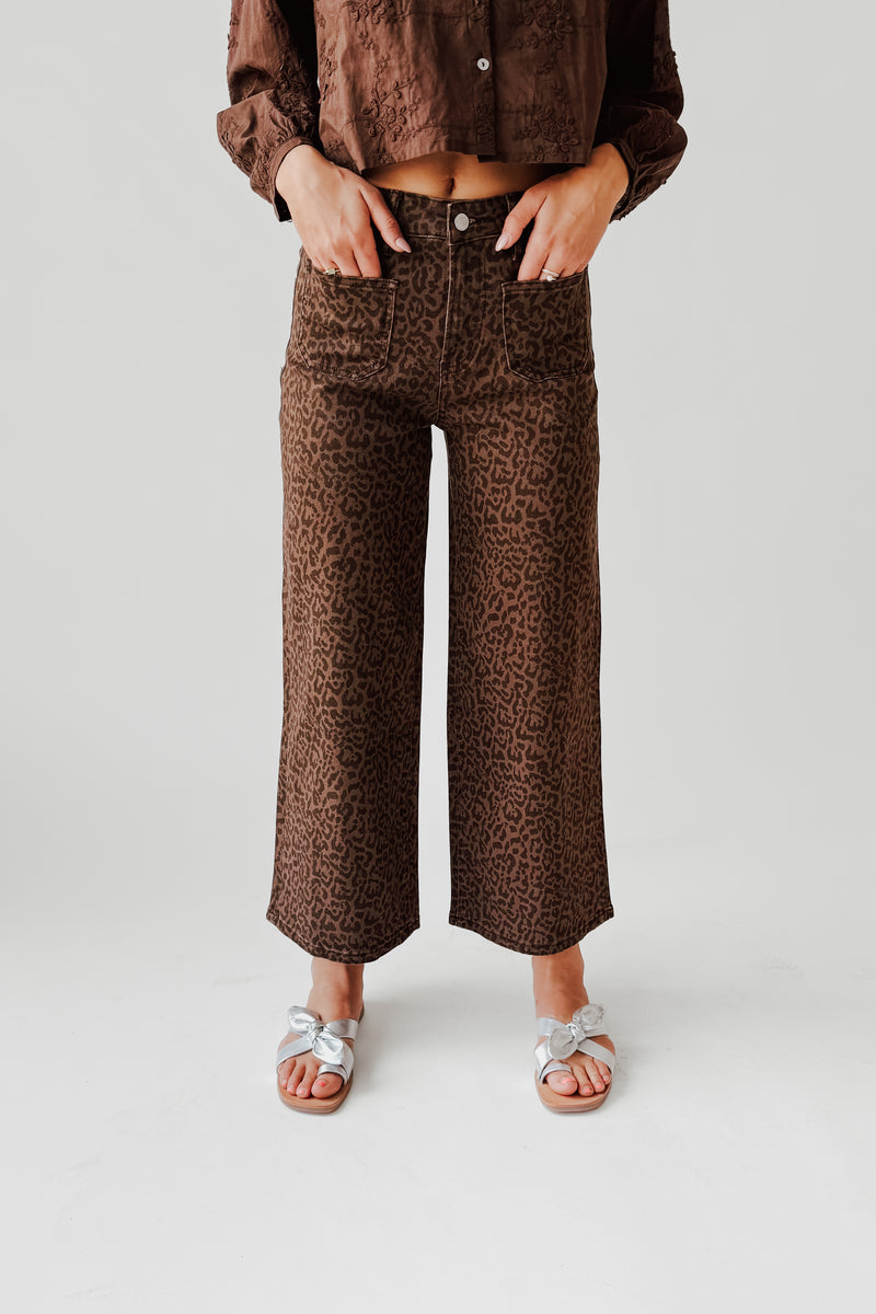 The Maren High Rise Crop Jean in Leopard