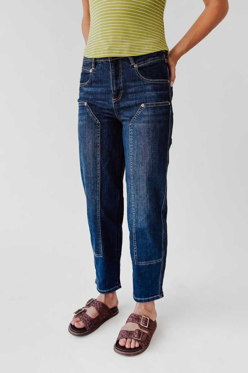 The Lorin Straight Barrel Jean in Navy