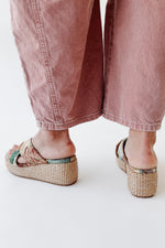 The Fresno Raffia Sandal in Floral