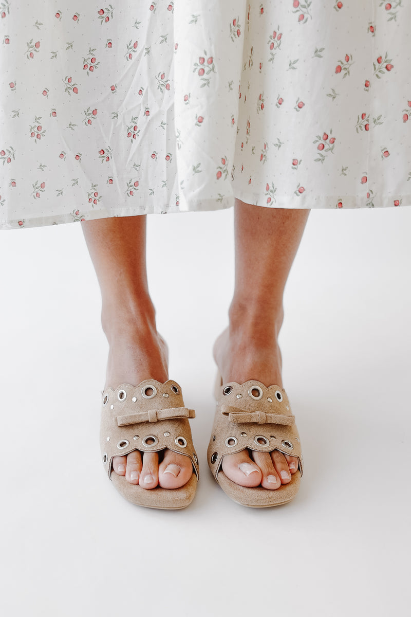 The Bella Scalloped Mule in Sand