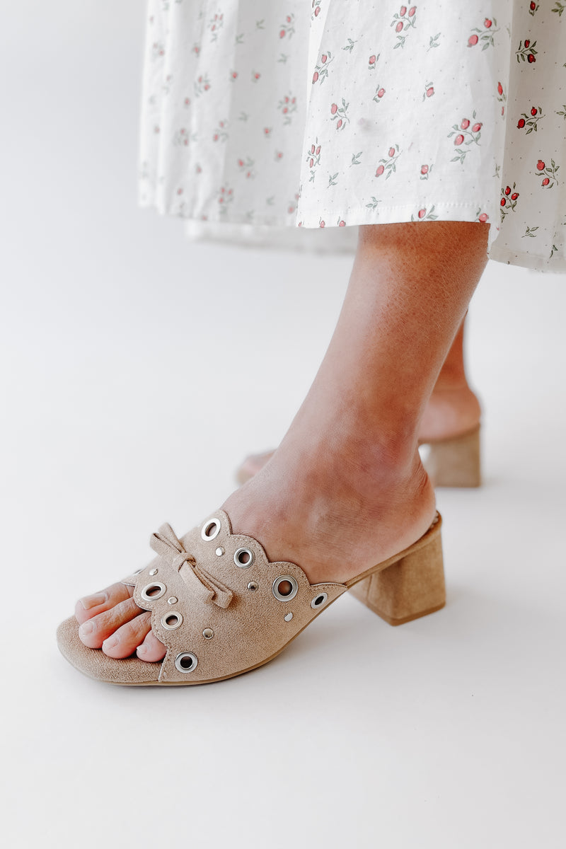 The Bella Scalloped Mule in Sand