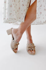The Bella Scalloped Mule in Sand