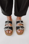 The Tivoli Double Buckle Sandal in Black