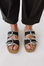 The Tivoli Double Buckle Sandal in Black