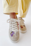 The Tammi Floral Applique Sneaker in Grey