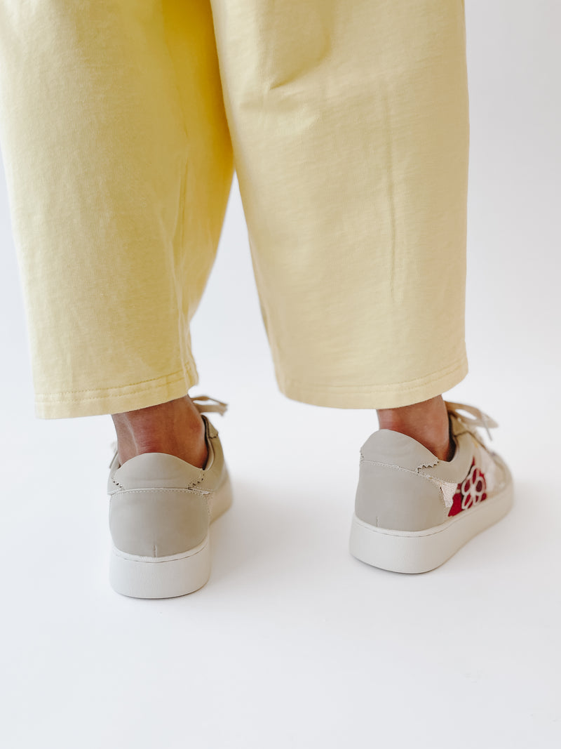 The Tammi Floral Applique Sneaker in Grey