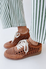 The Sandy Crochet Sneaker in Brown
