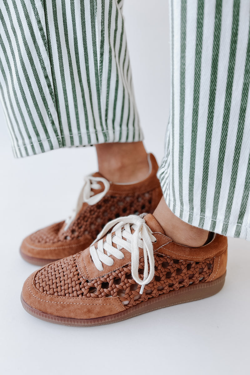The Sandy Crochet Sneaker in Brown