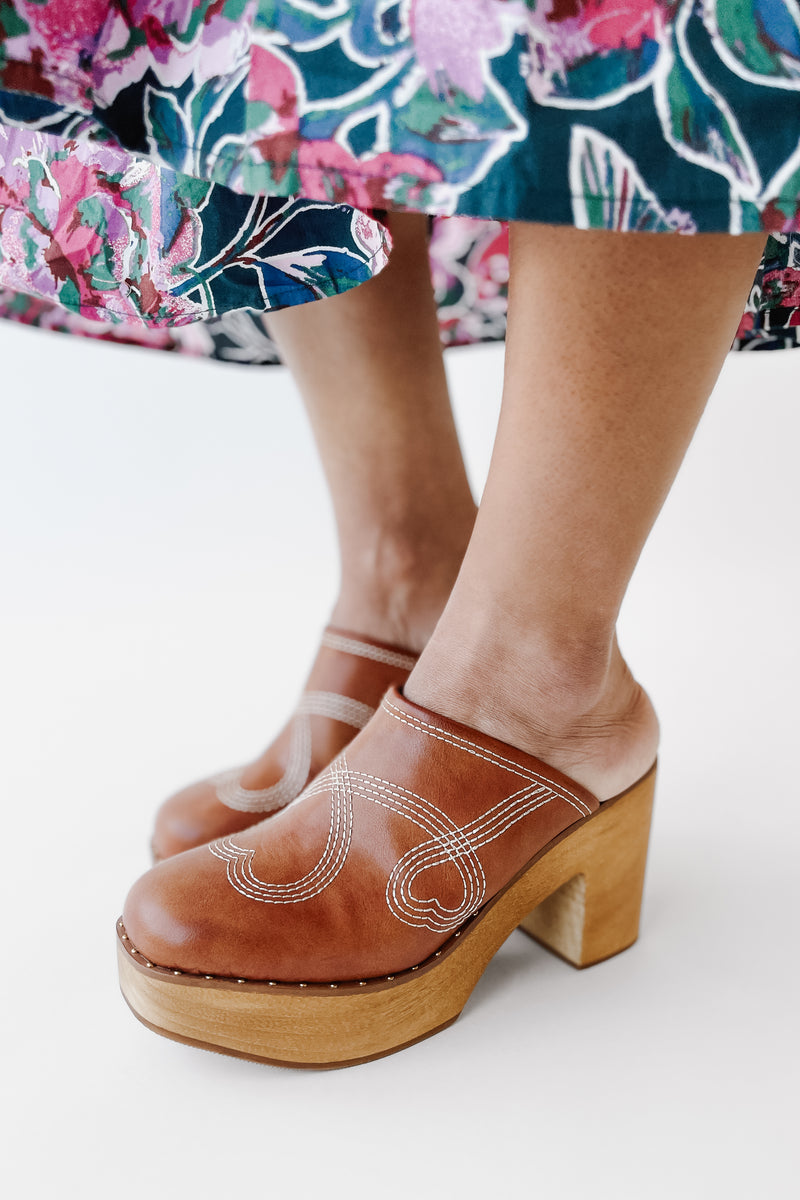 The Seaquist Retro Platform Clog in Brown