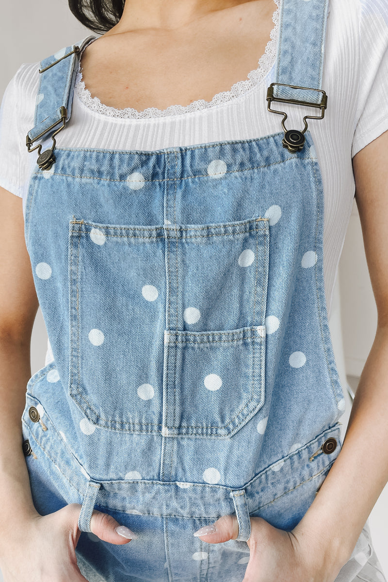 The Abbey Polka Dot Denim Overall in Light Wash – Piper & Scoot
