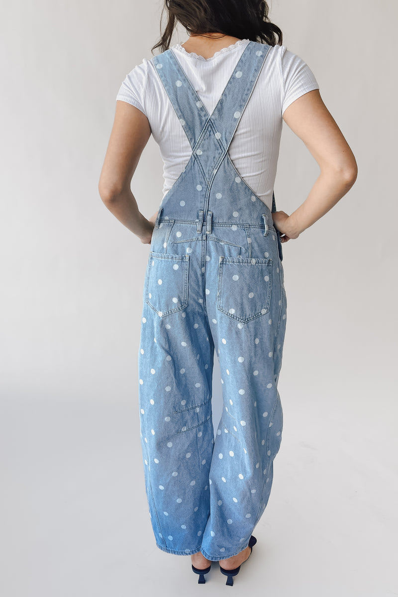 light wash denim overall dress The Abbey Polka Dot in Large the Denim Overall Dress Size:110 cm Mini dress unique Short Prom Dresses Men Non Dress Cocktail