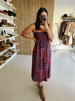 The Lexus Patterned Tank Dress in Burgundy