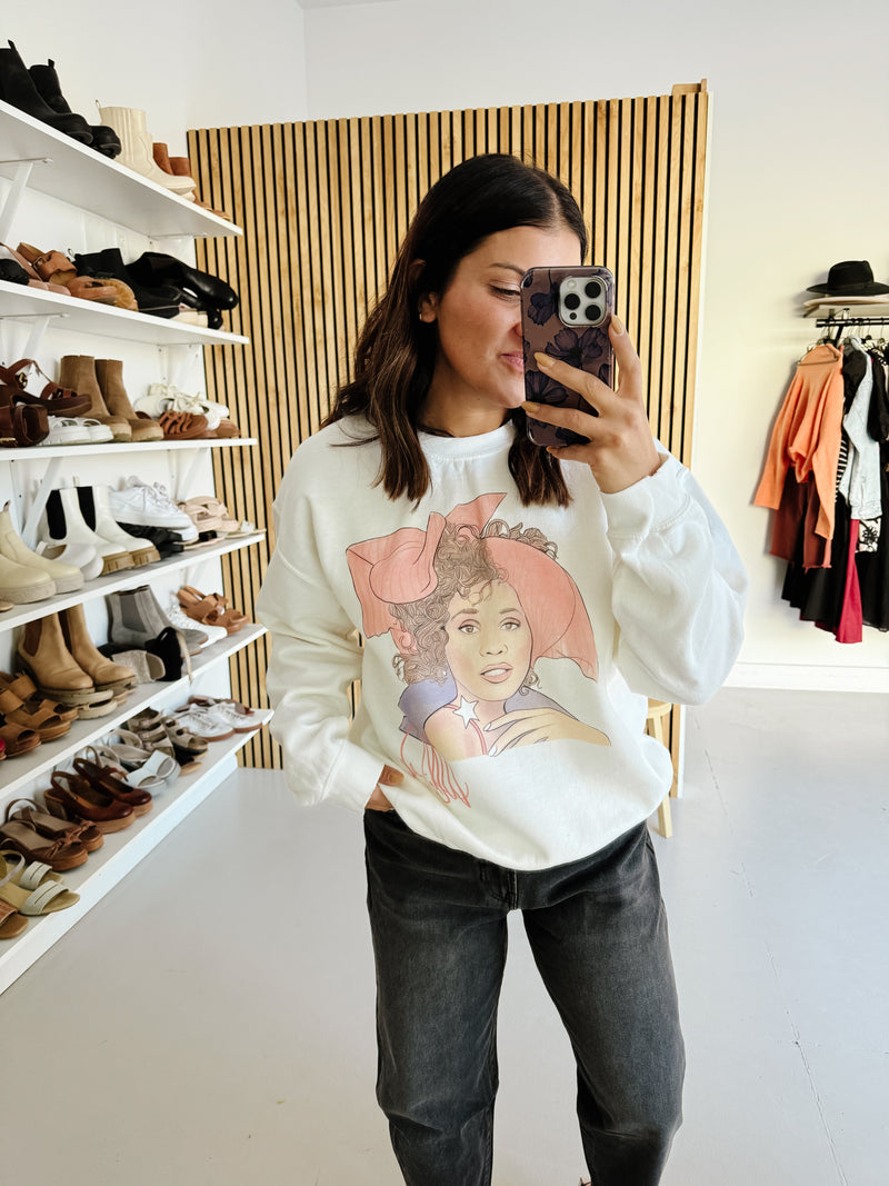 The Whitney Houston 80's Sweatshirt in White