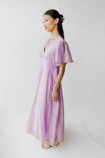 The Harston Flutter Sleeve Maxi Dress in Lilac