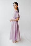 The Harston Flutter Sleeve Maxi Dress in Lilac