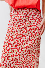 The Findlay Cherry Printed Maxi Skirt in Red Multi
