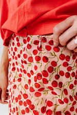 The Findlay Cherry Printed Maxi Skirt in Red Multi