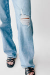 The Kopala High Rise Distressed Jean in Poseidon