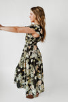 The Sinclair Floral Midi Dress in Black Multi