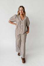 The Burke Striped Set in Brown
