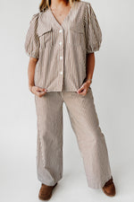 The Burke Striped Set in Brown