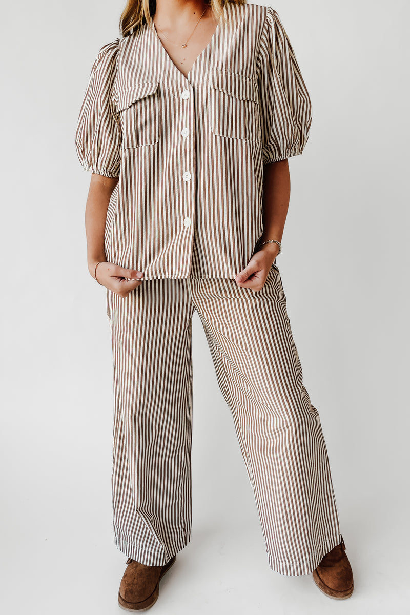 The Burke Striped Set in Brown