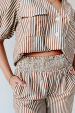 The Burke Striped Set in Brown