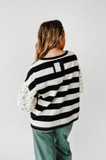 The Wadley Striped Blouse in Black + Ivory