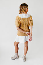 The Wren Lace Collared Sweater in Dijon