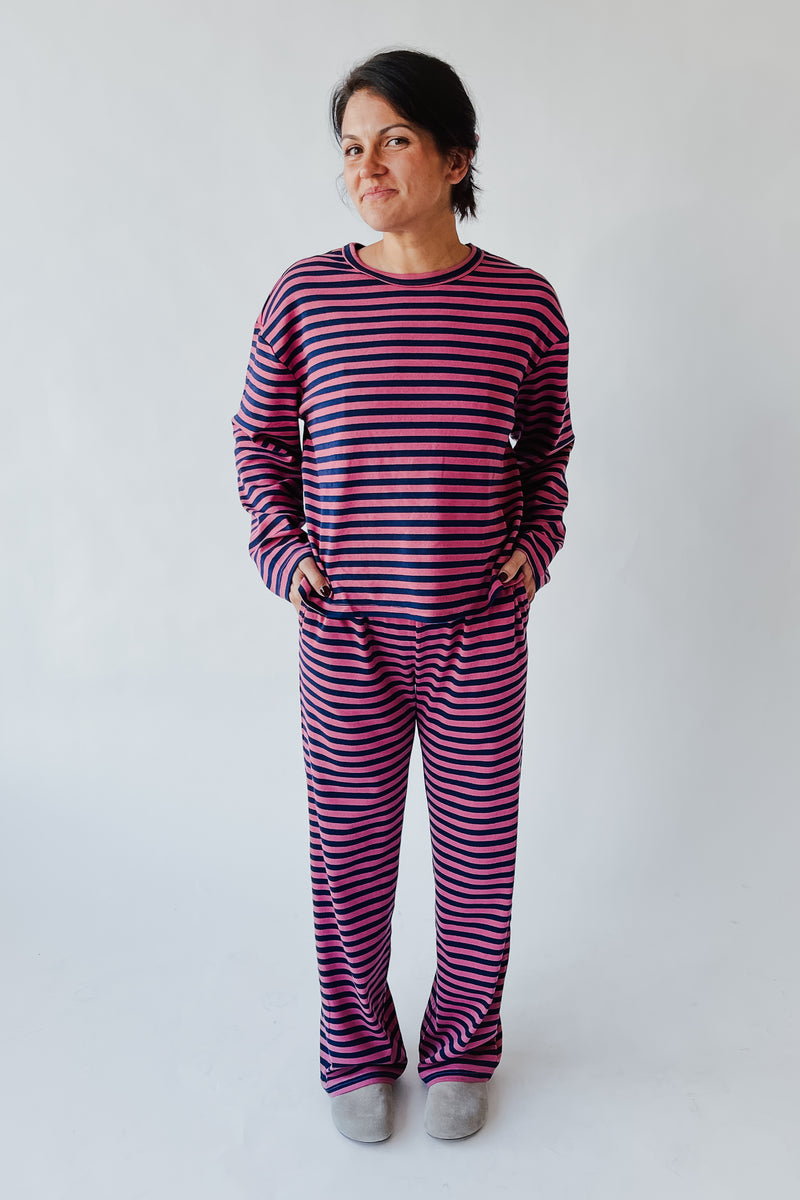 The Kesley Striped Set in Pink + Navy