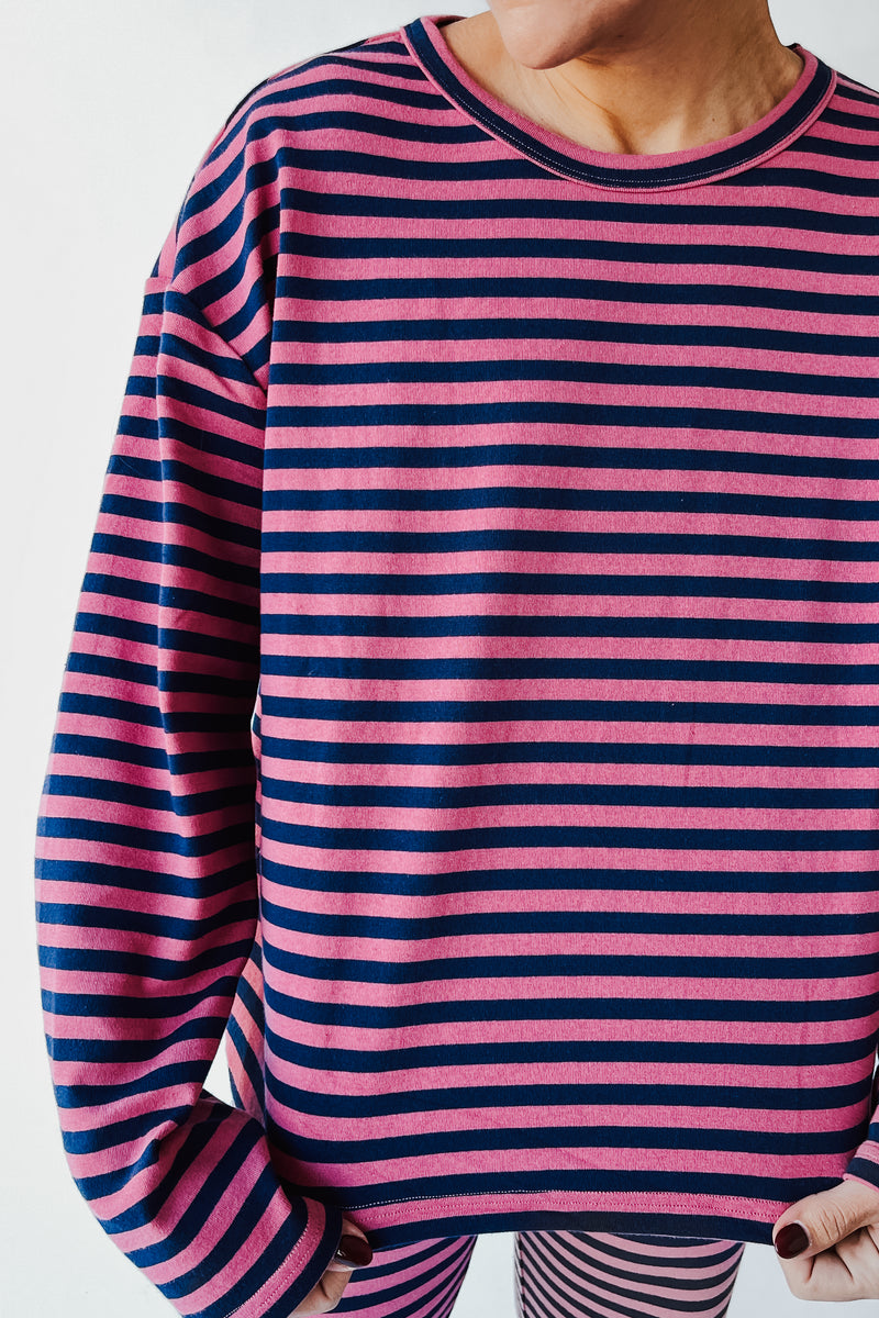The Kesley Striped Set in Pink + Navy