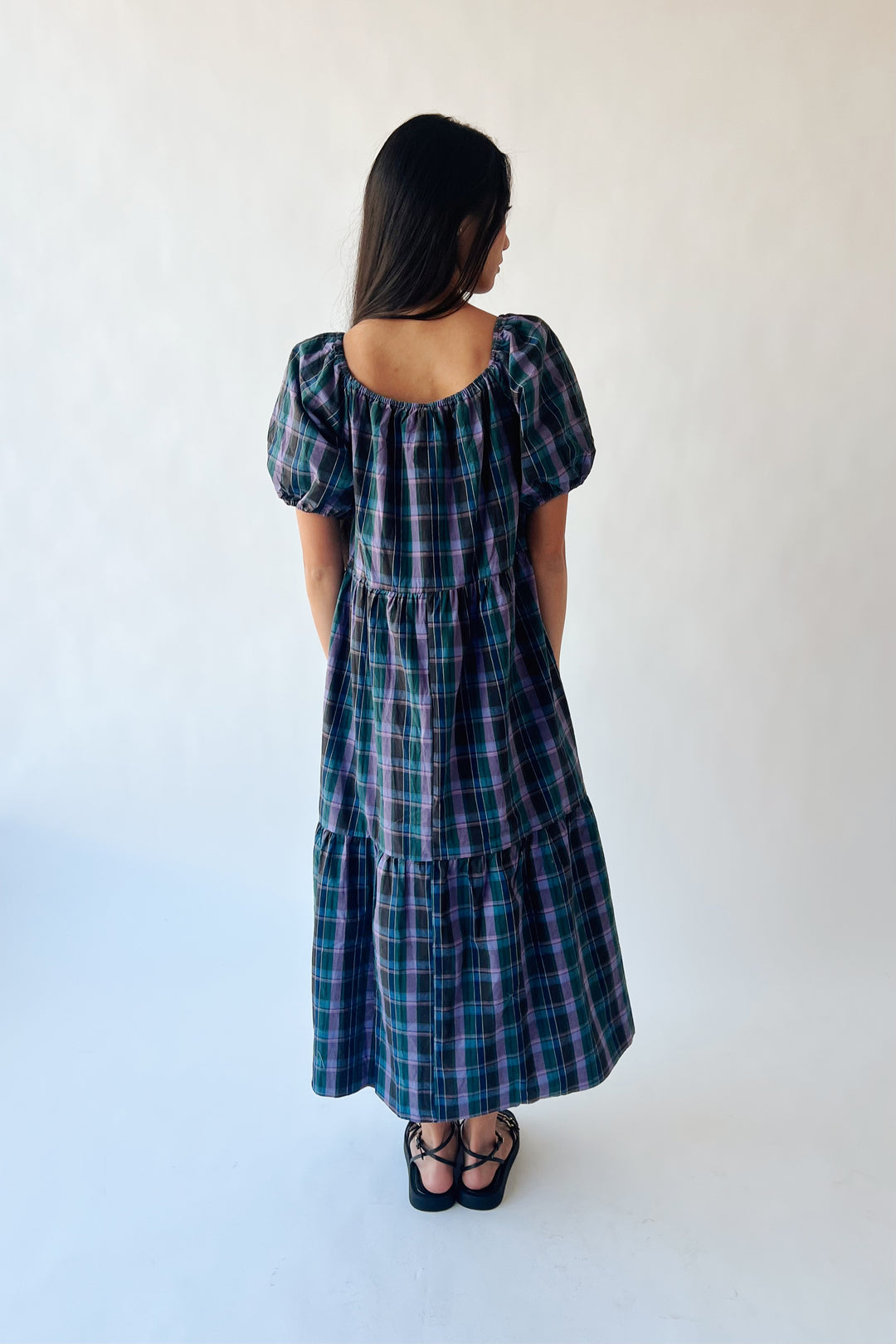 smocked tank midi dress Smocked Bodice Boatneck Tank Midi Dress