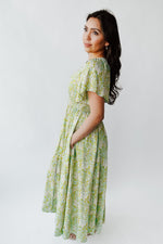 The Helly Smocked Button-Down Maxi Dress in Fern