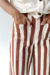 The Neely Pocket Detail Pant in Brick Stripe