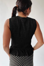 The Tate Smocked Tank in Black