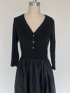 The Fanning Mix Knit Midi Dress in Black