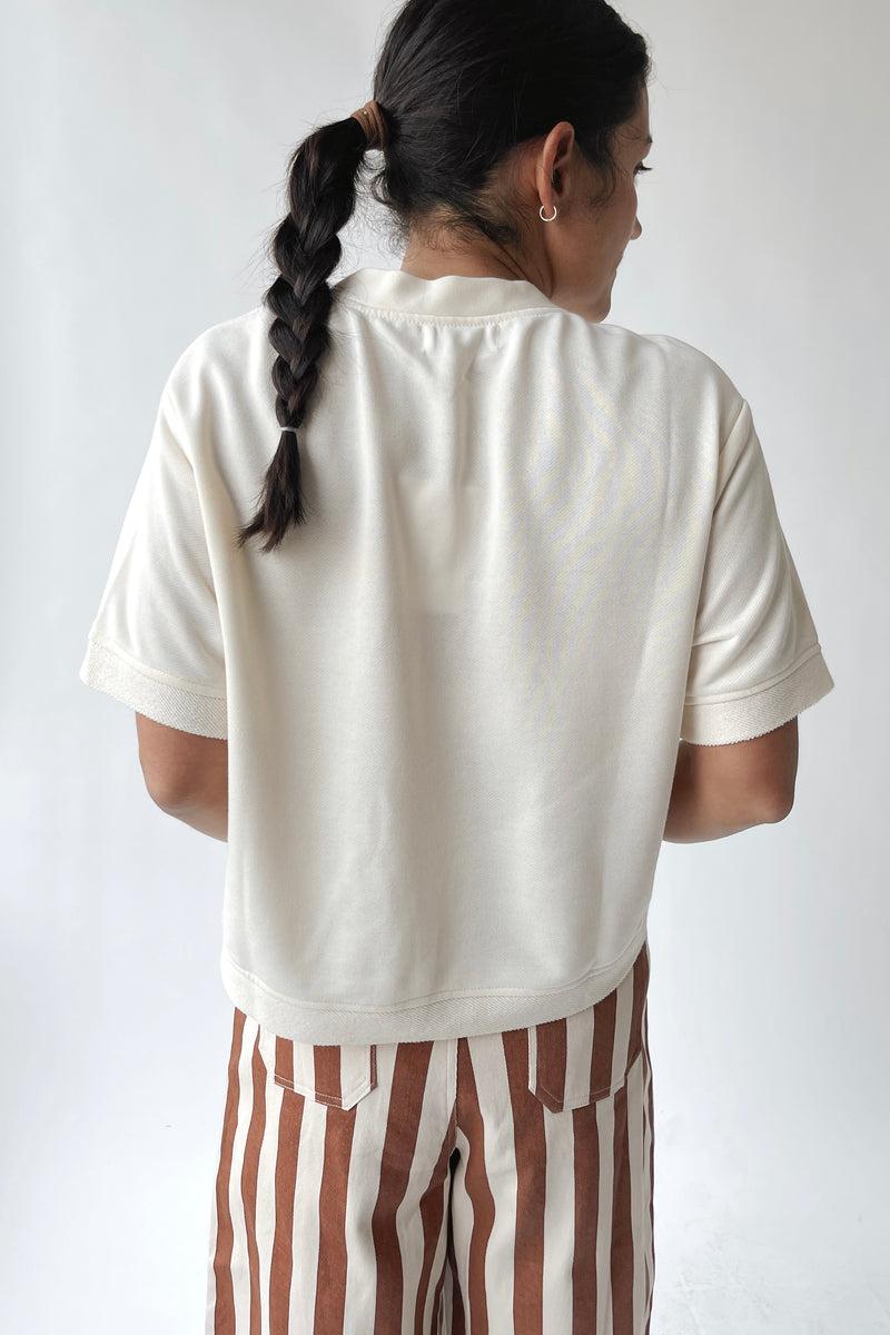 The Quinton Button-Up Blouse in Cream