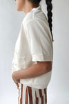 The Quinton Button-Up Blouse in Cream