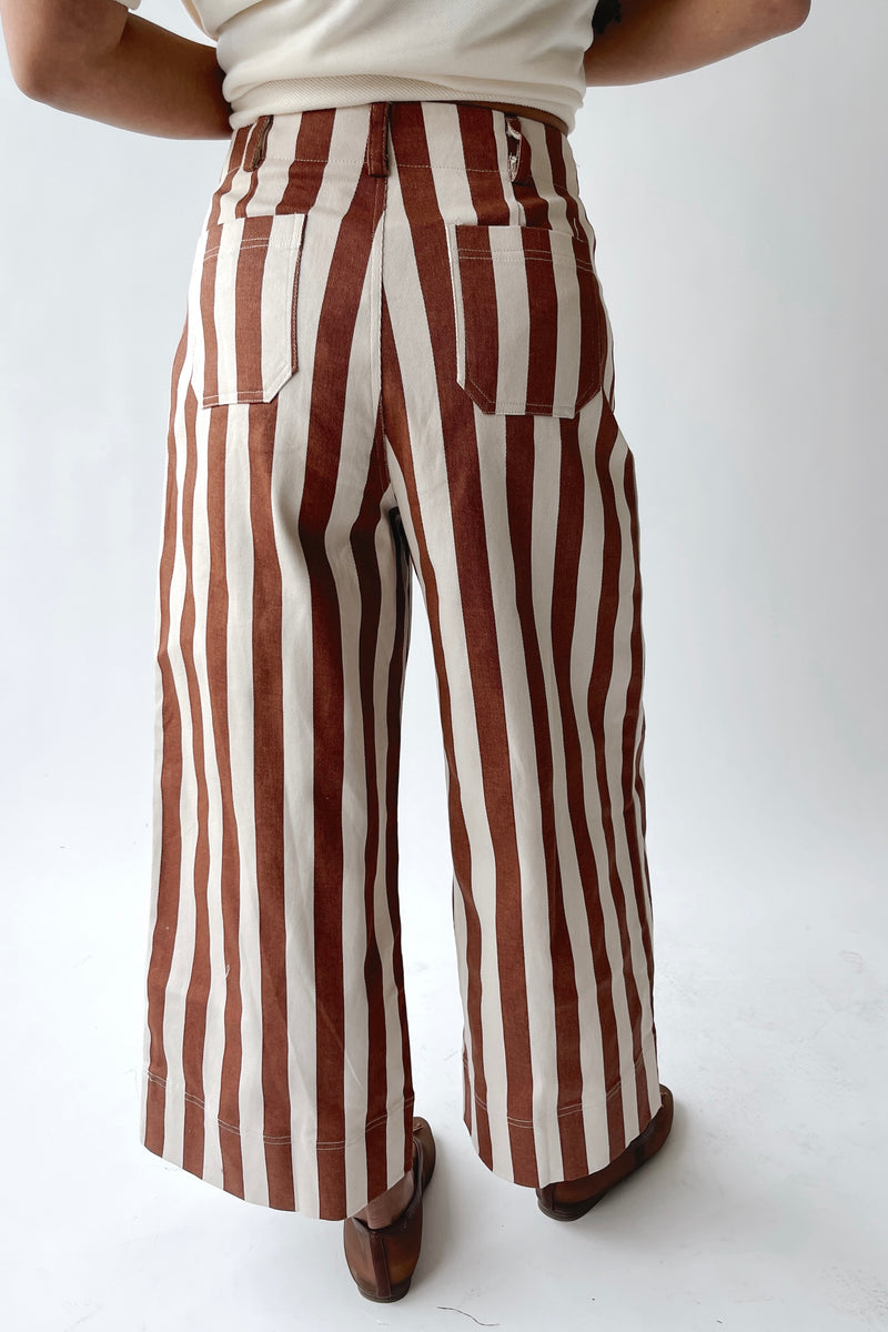 The Neely Pocket Detail Pant in Brick Stripe