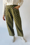 The Clausen Polka Dot Pant in Olive Combo