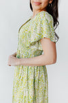 The Helly Smocked Button-Down Maxi Dress in Fern