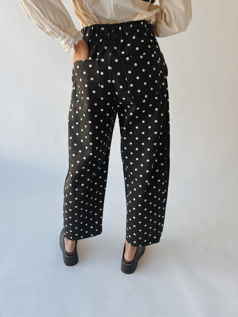 The Clausen Polka Dot Pant in Black Combo