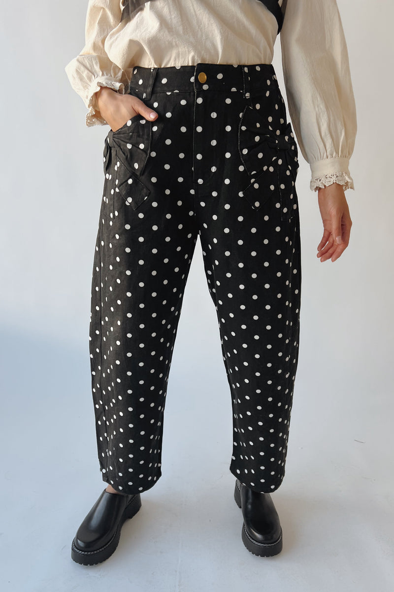 The Clausen Polka Dot Pant in Black Combo