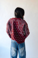 The Jepson Patterned Sweater in Plum + Sky Blue