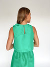 The Hestia Metallic Tank in Kelly Green