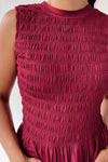 The Tate Smocked Tank in Burgundy