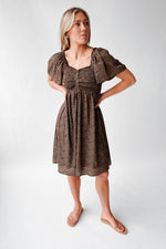 The Narrine Lace Contrast Floral Dress in Dark Olive