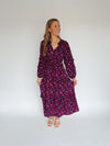 The Turma Tiered Maxi Dress in Burgundy + Pink