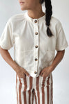 The Quinton Button-Up Blouse in Cream