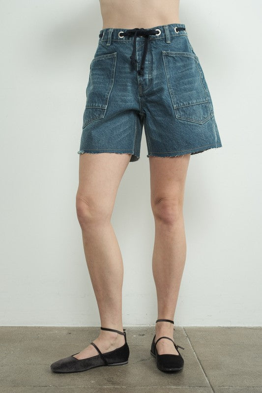 The Templin Barrel Denim Short in Medium Wash (PRE-ORDER: SHIPS IN 1-2 WEEKS)